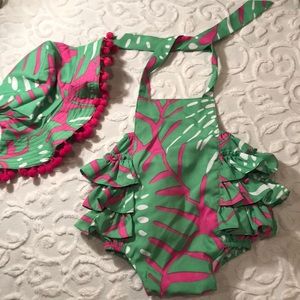 Masala baby swim suit and hat